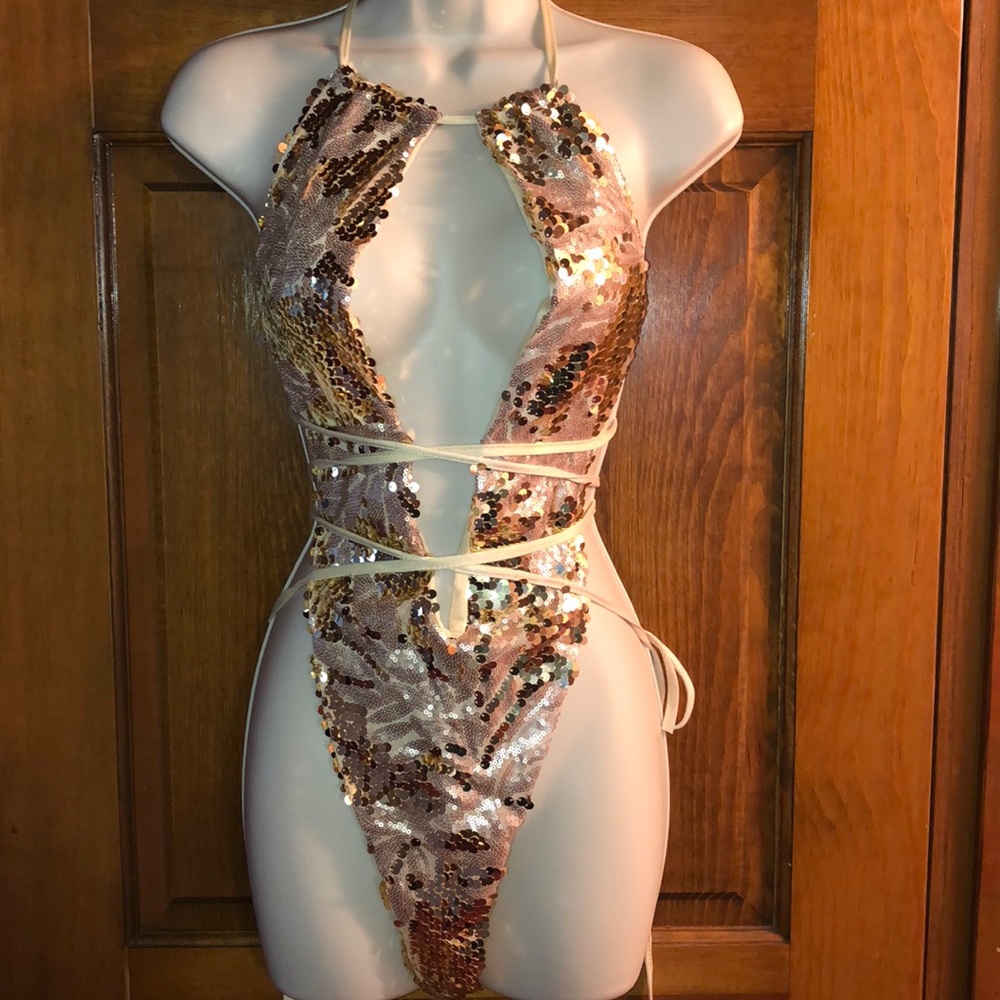 Sequin bathing suit